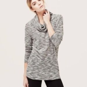 Lou & Grey Cowl neck Marbled Grey Sweater Small